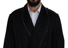 Load image into Gallery viewer, Dolce &amp; Gabbana Elegant Black Silk Long Robe Coat
