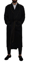 Load image into Gallery viewer, Dolce &amp; Gabbana Elegant Black Silk Long Robe Coat
