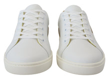 Load image into Gallery viewer, Dolce &amp; Gabbana White Gold Leather Low Top Sneakers Shoes
