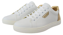 Load image into Gallery viewer, Dolce &amp; Gabbana White Gold Leather Low Top Sneakers Shoes
