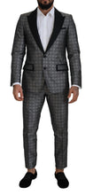 Load image into Gallery viewer, Dolce &amp; Gabbana Elegant Silver Patterned Slim Fit Suit
