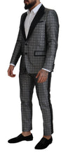 Load image into Gallery viewer, Dolce &amp; Gabbana Elegant Silver Patterned Slim Fit Suit
