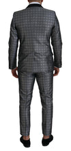 Load image into Gallery viewer, Dolce &amp; Gabbana Elegant Silver Patterned Slim Fit Suit
