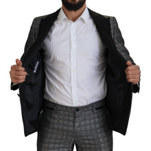 Load image into Gallery viewer, Dolce &amp; Gabbana Elegant Silver Patterned Slim Fit Suit
