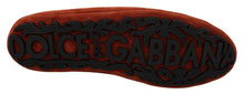 Load image into Gallery viewer, Dolce &amp; Gabbana Elegant Orange Leather Moccasin Slippers
