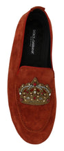 Load image into Gallery viewer, Dolce &amp; Gabbana Elegant Orange Leather Moccasin Slippers
