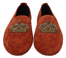 Load image into Gallery viewer, Dolce &amp; Gabbana Elegant Orange Leather Moccasin Slippers
