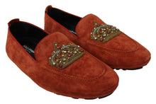 Load image into Gallery viewer, Dolce &amp; Gabbana Elegant Orange Leather Moccasin Slippers
