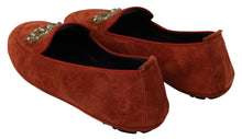 Load image into Gallery viewer, Dolce &amp; Gabbana Elegant Orange Leather Moccasin Slippers
