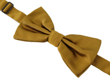 Load image into Gallery viewer, Dolce &amp; Gabbana Elegant Mustard Yellow Silk Bow Tie
