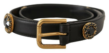 Load image into Gallery viewer, Dolce &amp; Gabbana Elegant Black Leather Logo Belt
