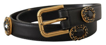 Load image into Gallery viewer, Dolce &amp; Gabbana Elegant Black Leather Logo Belt
