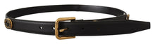 Load image into Gallery viewer, Dolce &amp; Gabbana Elegant Black Leather Logo Belt
