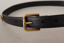 Load image into Gallery viewer, Dolce &amp; Gabbana Elegant Black Leather Logo Belt
