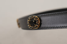 Load image into Gallery viewer, Dolce &amp; Gabbana Elegant Black Leather Logo Belt
