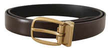 Load image into Gallery viewer, Dolce &amp; Gabbana Elegant Dark Brown Leather Belt
