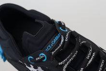 Load image into Gallery viewer, Dolce &amp; Gabbana Black Blue Fabric Lace Up NS1 Sneakers
