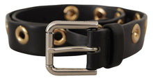 Load image into Gallery viewer, Dolce &amp; Gabbana Chic Black Leather Belt with Engraved Buckle
