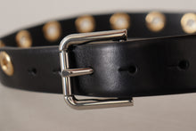 Load image into Gallery viewer, Dolce &amp; Gabbana Chic Black Leather Belt with Engraved Buckle
