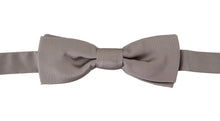 Load image into Gallery viewer, Dolce &amp; Gabbana Elegant Silver Silk Bow Tie for Sophisticated Evening
