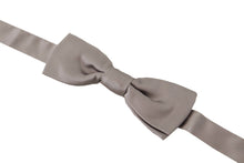 Load image into Gallery viewer, Dolce &amp; Gabbana Elegant Silver Silk Bow Tie for Sophisticated Evening
