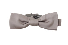 Load image into Gallery viewer, Dolce &amp; Gabbana Elegant Silver Silk Bow Tie for Sophisticated Evening
