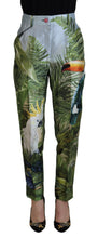 Load image into Gallery viewer, Dolce &amp; Gabbana Elegant High Waist Multicolor Silk Trousers
