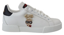 Load image into Gallery viewer, Dolce &amp; Gabbana White Logo Patch Embellished Sneakers Shoes
