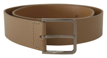 Load image into Gallery viewer, Dolce &amp; Gabbana Beige Leather Statement Belt with Silver Buckle
