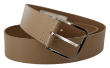 Load image into Gallery viewer, Dolce &amp; Gabbana Beige Leather Statement Belt with Silver Buckle
