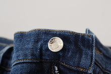 Load image into Gallery viewer, Dolce &amp; Gabbana Blue Tattered Cotton Stretch Slim Denim Jeans
