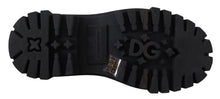 Load image into Gallery viewer, Dolce &amp; Gabbana Black Leather Trekking Derby Embellished Shoes
