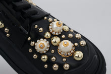 Load image into Gallery viewer, Dolce &amp; Gabbana Black Leather Trekking Derby Embellished Shoes
