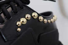 Load image into Gallery viewer, Dolce &amp; Gabbana Black Leather Trekking Derby Embellished Shoes
