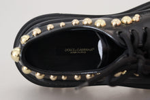 Load image into Gallery viewer, Dolce &amp; Gabbana Black Leather Trekking Derby Embellished Shoes
