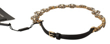 Load image into Gallery viewer, Dolce &amp; Gabbana Elegant Crystal Daisy Chain Leather Belt
