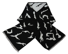 Load image into Gallery viewer, Givenchy Elegant Unisex Wool-Silk Scarf in Black &amp; White
