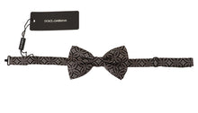 Load image into Gallery viewer, Dolce &amp; Gabbana Elegant Black and White Silk Bow Tie
