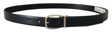 Load image into Gallery viewer, Dolce &amp; Gabbana Elegant Black Leather Belt with Silver Buckle
