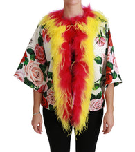 Load image into Gallery viewer, Dolce &amp; Gabbana Elegant Floral Cape Jacket with Fur Details
