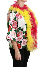 Load image into Gallery viewer, Dolce &amp; Gabbana Elegant Floral Cape Jacket with Fur Details
