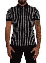 Load image into Gallery viewer, Dolce &amp; Gabbana Black White Striped Polo Short Sleeve  T-shirt
