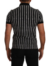 Load image into Gallery viewer, Dolce &amp; Gabbana Black White Striped Polo Short Sleeve  T-shirt

