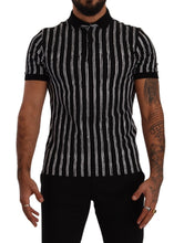 Load image into Gallery viewer, Dolce &amp; Gabbana Black White Striped Polo Short Sleeve  T-shirt
