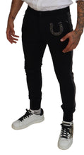 Load image into Gallery viewer, Dolce &amp; Gabbana Black Wool Horseshoe Jogger Pants
