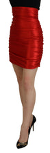 Load image into Gallery viewer, Dolce &amp; Gabbana Metallic Red High Waist Mini Skirt
