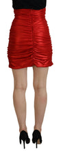 Load image into Gallery viewer, Dolce &amp; Gabbana Metallic Red High Waist Mini Skirt
