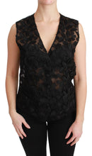 Load image into Gallery viewer, Dolce &amp; Gabbana Elegant Floral Black Silk Blend Vest
