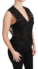 Load image into Gallery viewer, Dolce &amp; Gabbana Elegant Floral Black Silk Blend Vest
