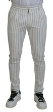 Load image into Gallery viewer, Dolce &amp; Gabbana White Stripes Cotton Skinny Chino Pants
